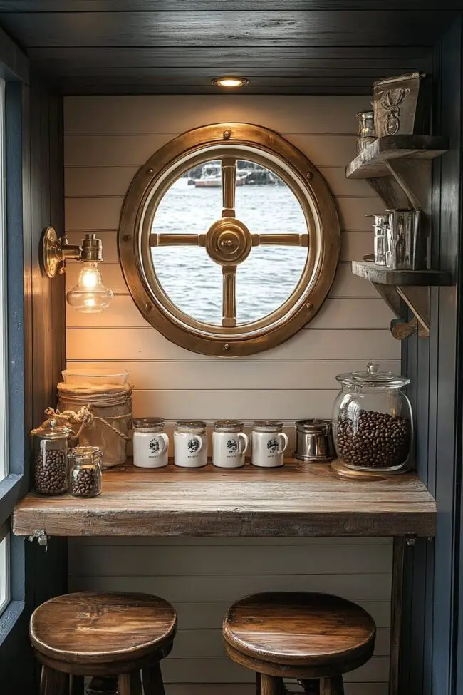 Nautical-Inspired Coffee Shelf