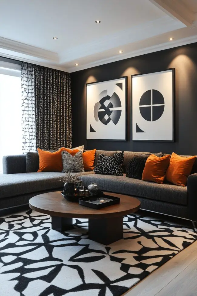 Geometric Pattern Play Living Room