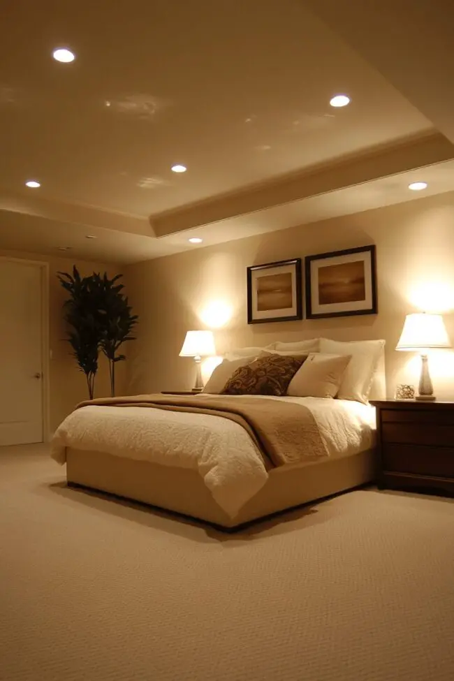 Recessed Lighting Minimalist Bedroom