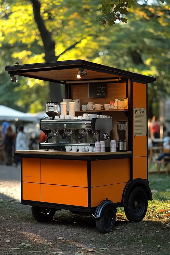 Compact Coffee Cart on the Go