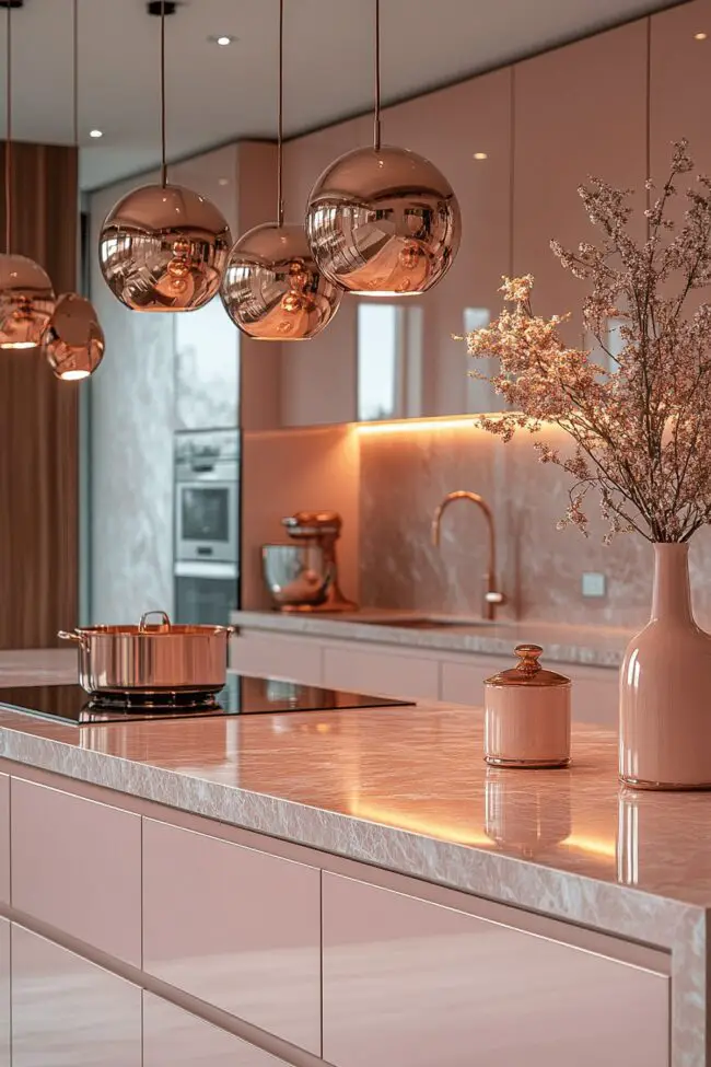 Rose Gold & Pink Fusion Kitchen