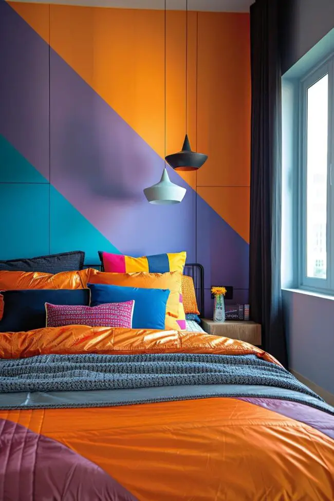 Bold and Bright Color Block Bedrooms