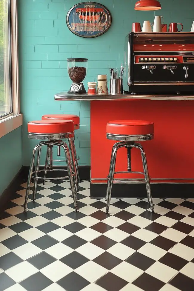 Retro Diner-Inspired Coffee Corner