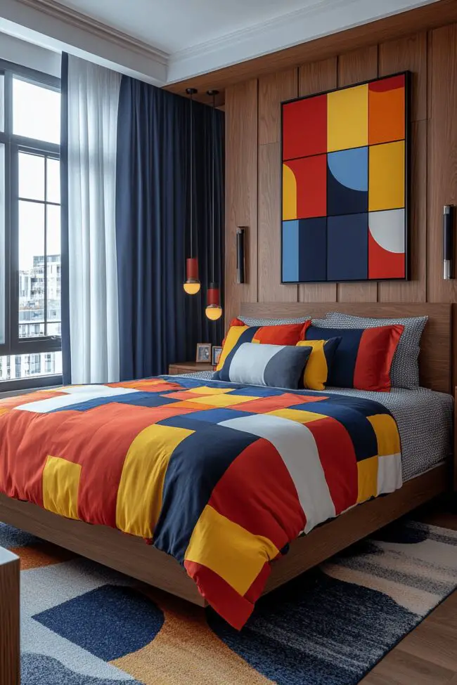 Bold Color Blocks in Kids Bedroom