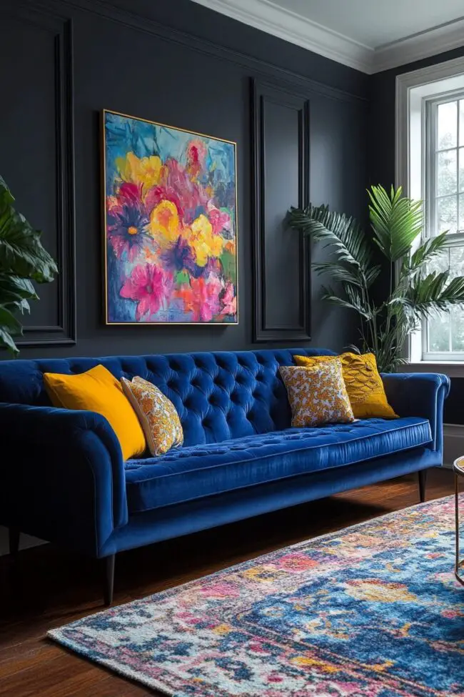 Bold Blue Sofa Focal Point