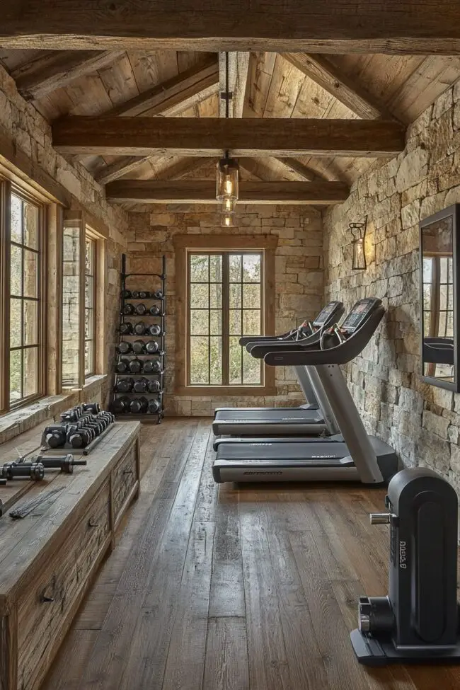 Modern Cabin Gym for Wellness and Fitness