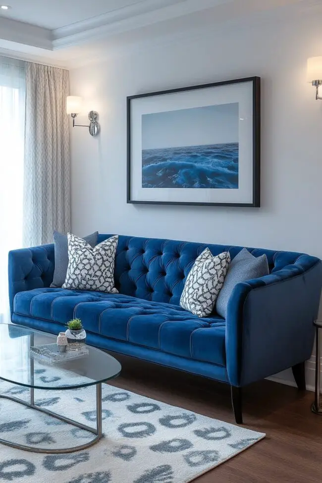 Sleek Urban Blue Sofa Style