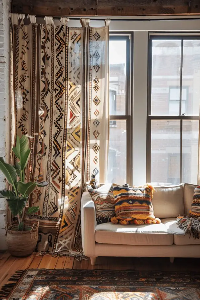 Tribal-Inspired Window Scarves