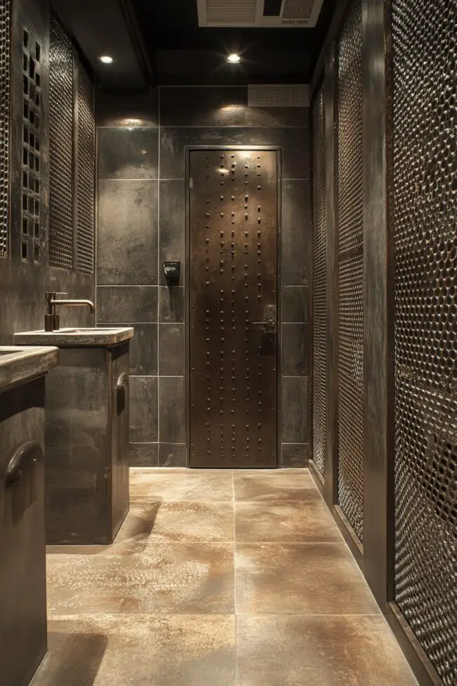 Mesh Metal Detail in Bathrooms