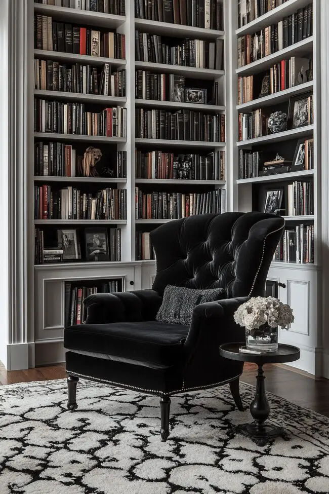 Stylish Monochrome Bookroom