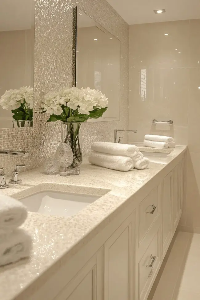 Pearl White Luxury Bathroom