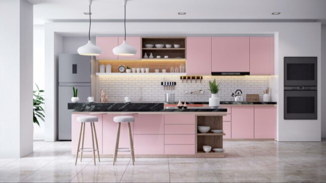 What Are Some Creative Ways To Use Pink Backsplashes In A Kitchen?