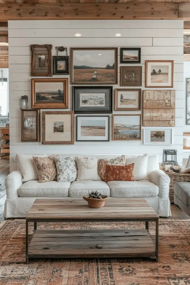 Creative Farmhouse Gallery Wall Room