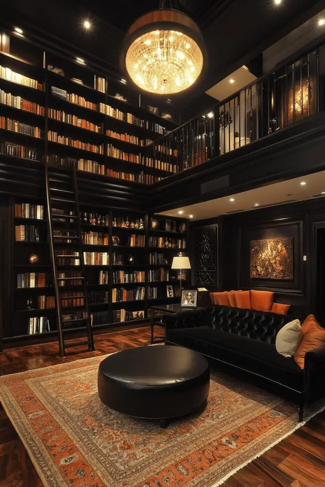 Lofted High-Ceiling Library