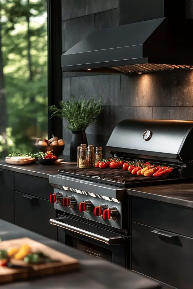 Charcoal Black Grilling Space