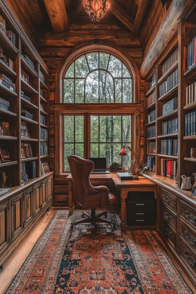 Cabin-Style Study Nook