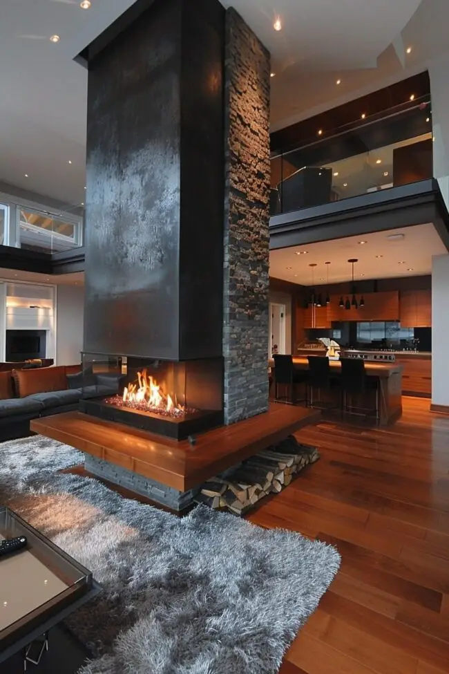 Innovative Fireplaces for Space Separation