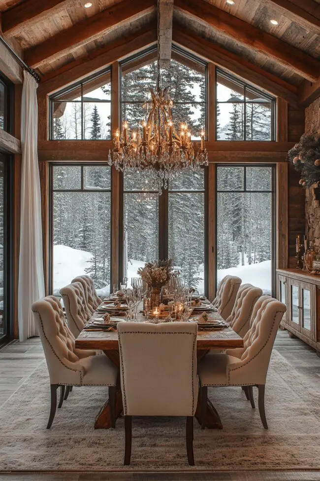 Luxurious Alpine Dining Space