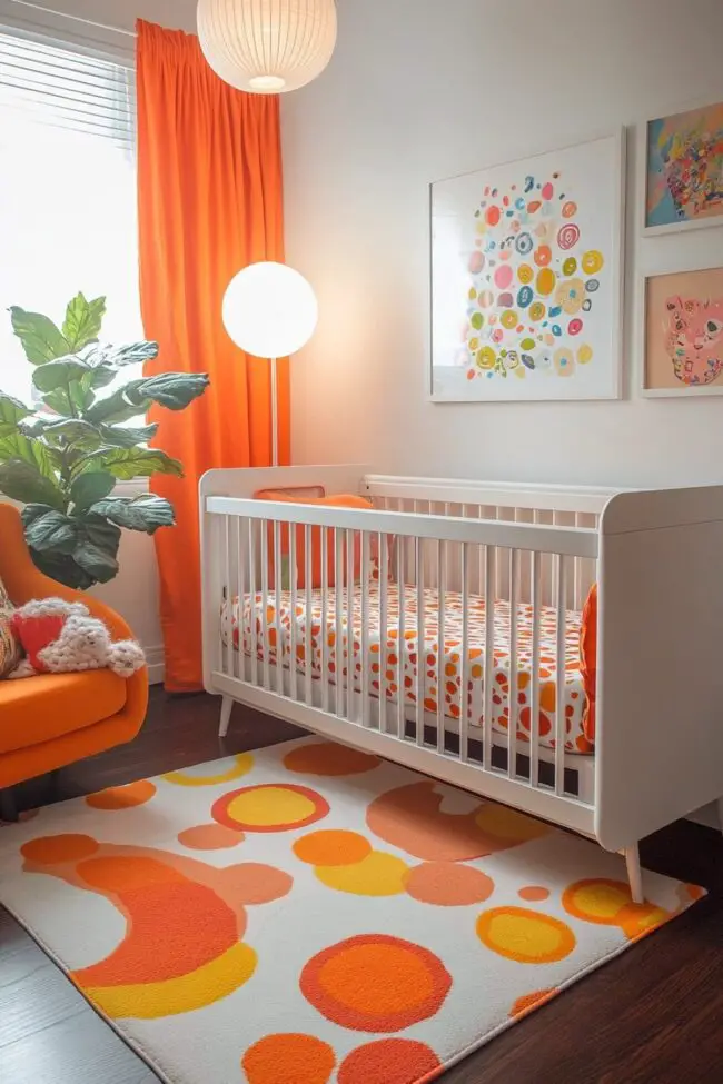 Sleek Mid-Century Baby Space