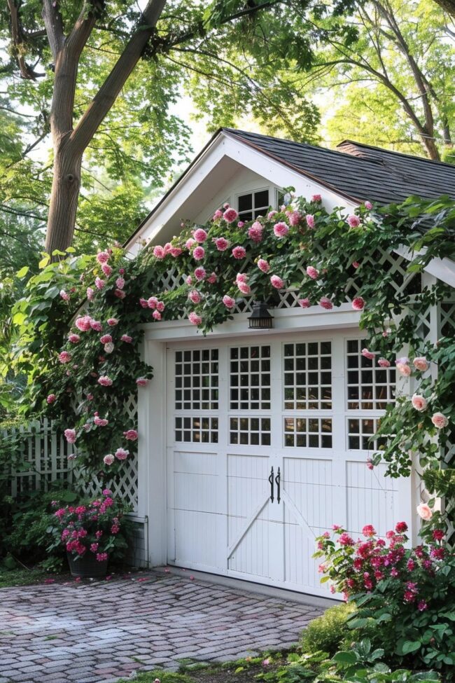 Rustic Lattice Garage Design