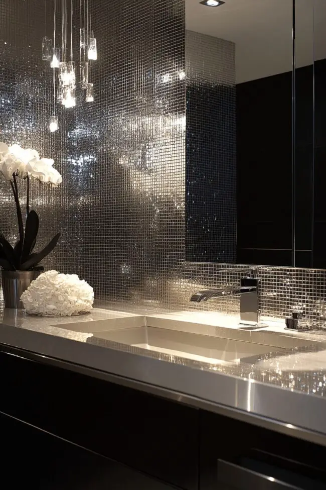 Silver Frost Sophisticated Bathroom