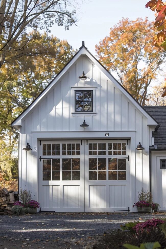 Transom-Windowed Farmhouse Garage