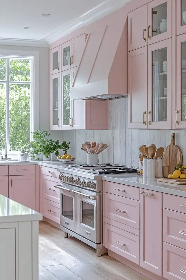 Pale Pink & Silver Kitchen Hues