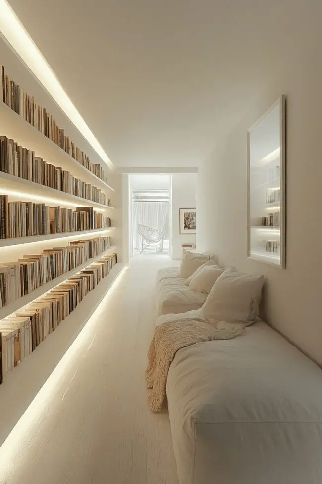 All-White Library Retreat