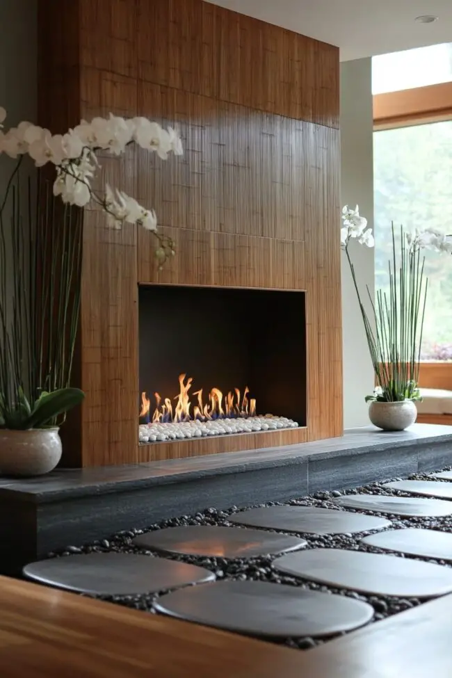 Asian-Inspired Tranquility Fireplace