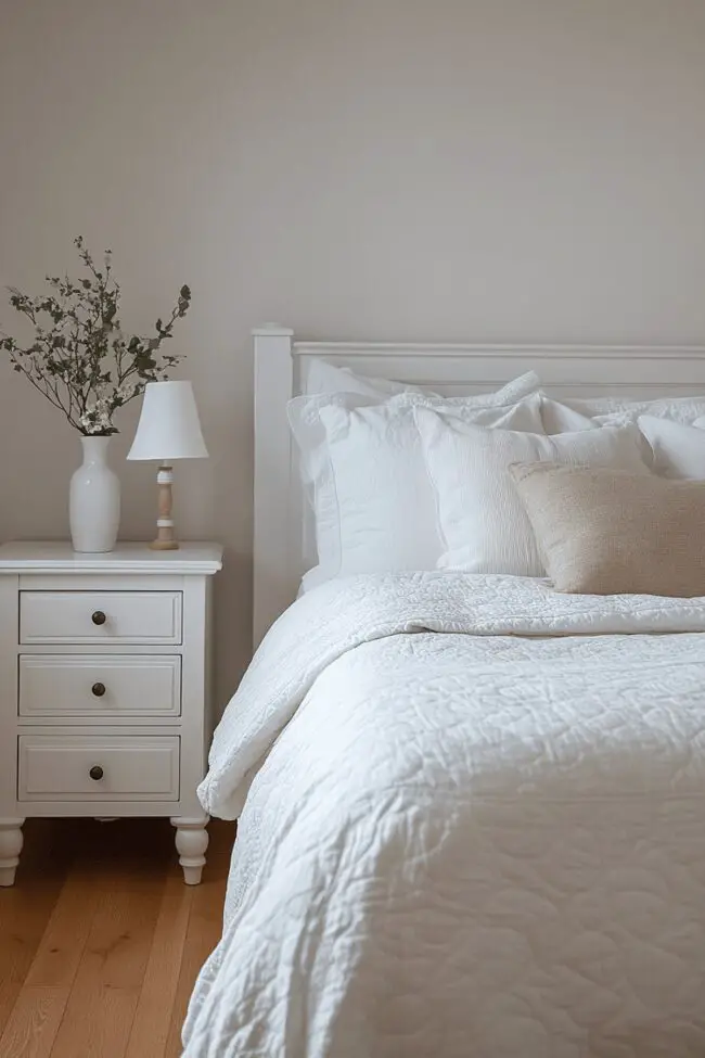 Minimalist White Canvas Bedroom