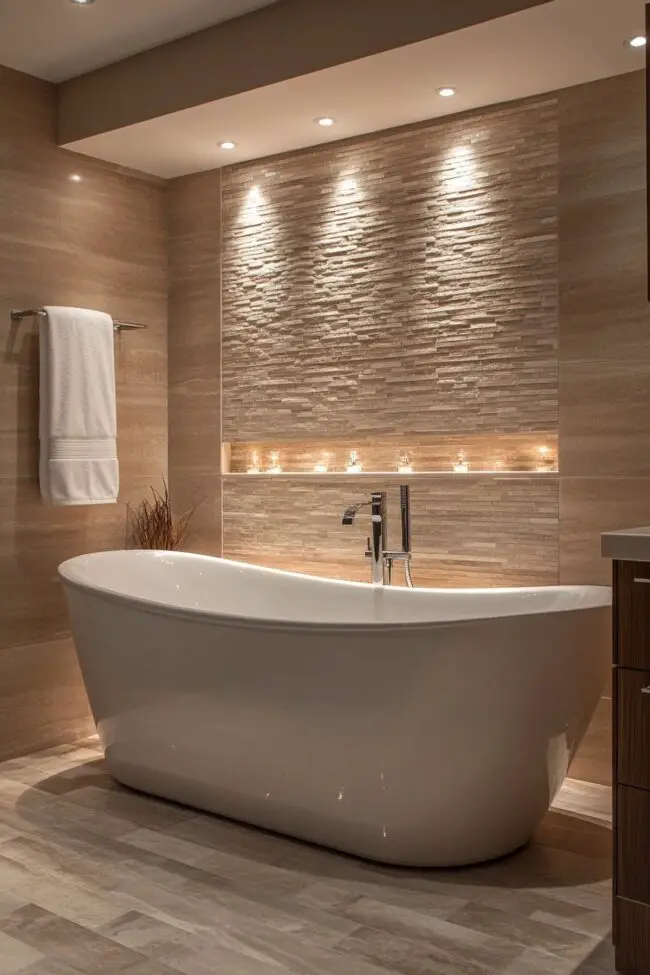 Contemporary Stone-Inspired Bathroom Oasis