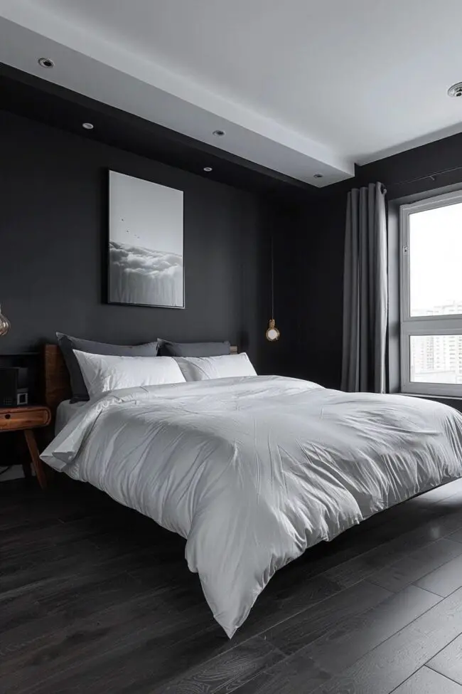 Black and White Minimalist Bedroom Decor