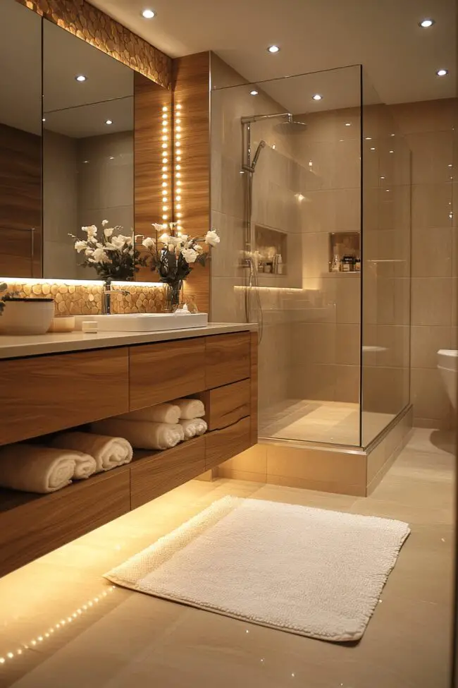 LED Lit Bathroom Mood Lighting