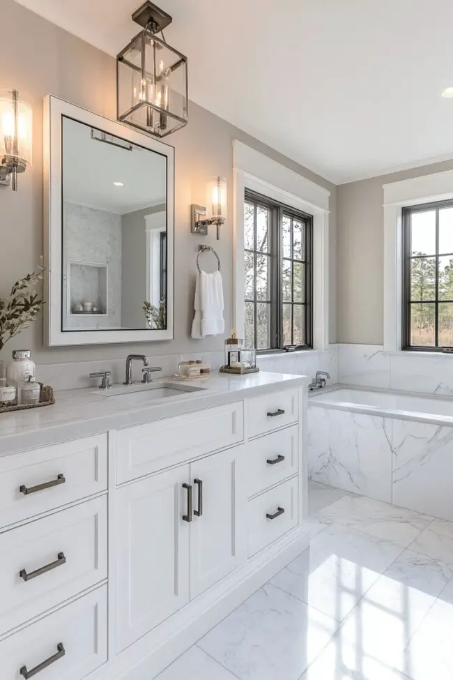 Elegant Grey and White Bathroom