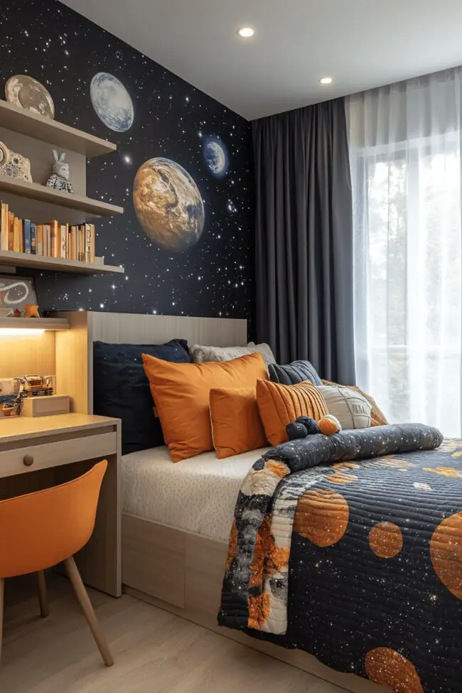 Outer Space-Inspired Kids Bedroom