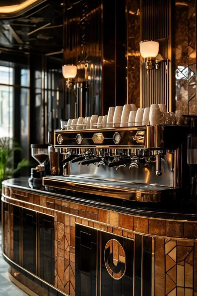 Bold Art Deco Espresso Bar