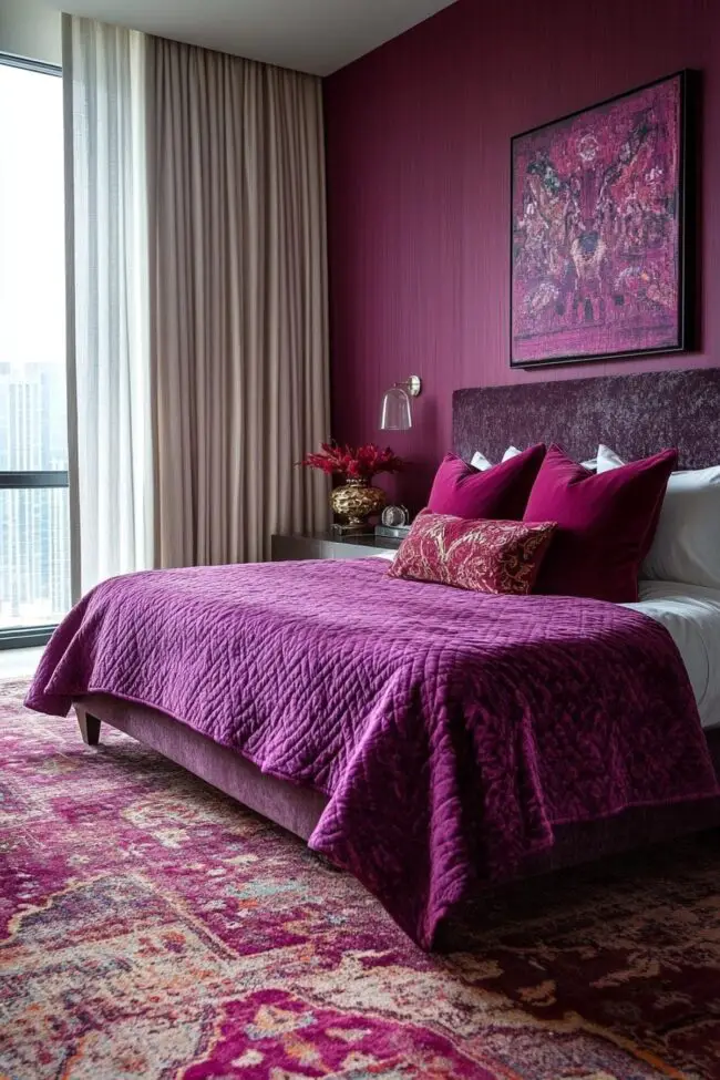 Magenta Touch Minimalist Bedroom