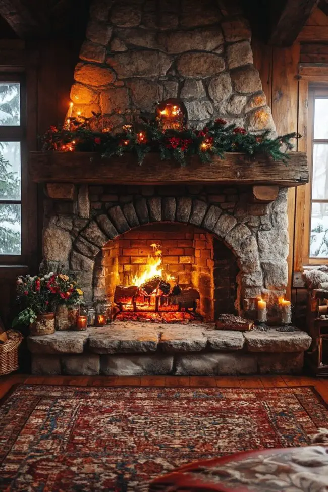 Cottage Cozy Fireplace