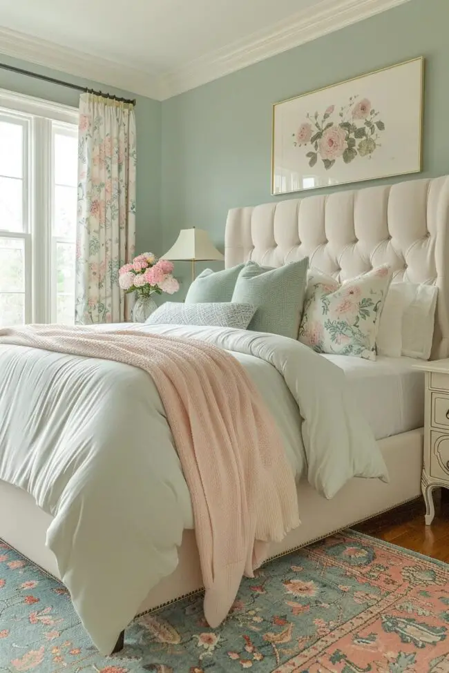 Soft Pastels for a Calming Guest Retreat