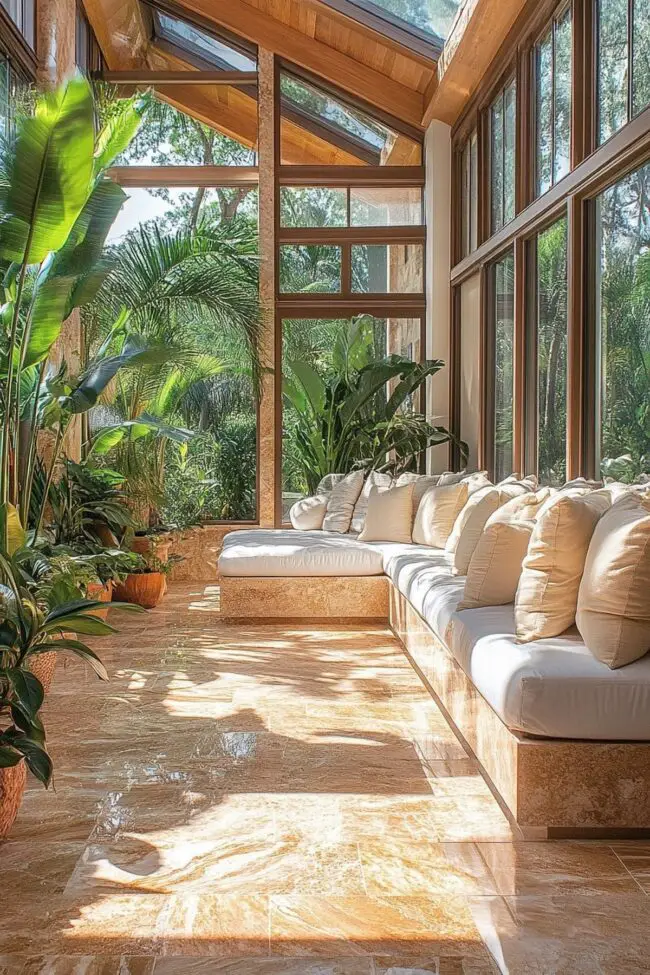 Peaceful Coralstone Sunroom Vibe