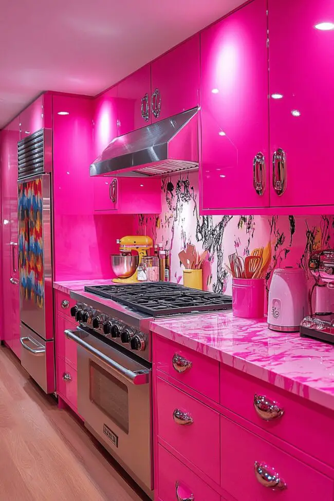 Neon Pink Pop Kitchen Style