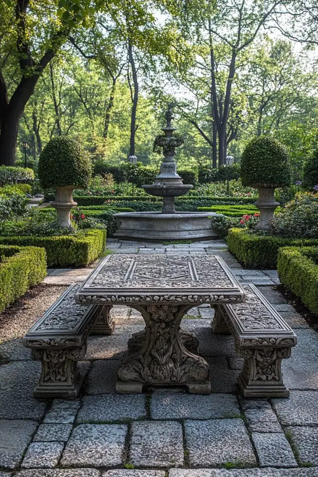 Artisan Stone Garden Seating