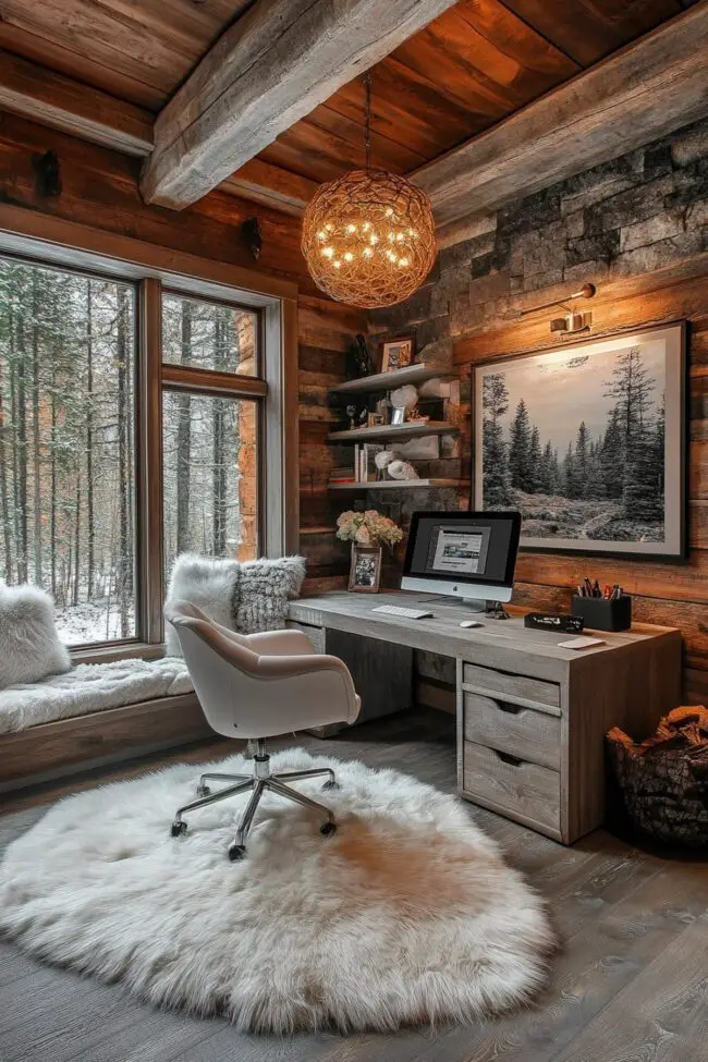 Blending Rustic and Modern for the Home Office