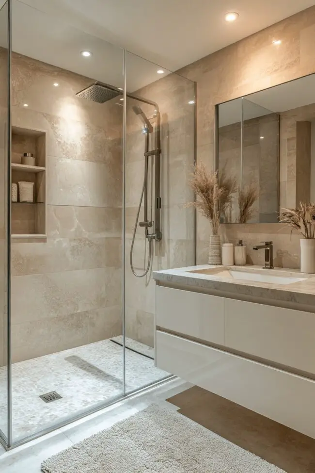 Contemporary Glass Shower Feature