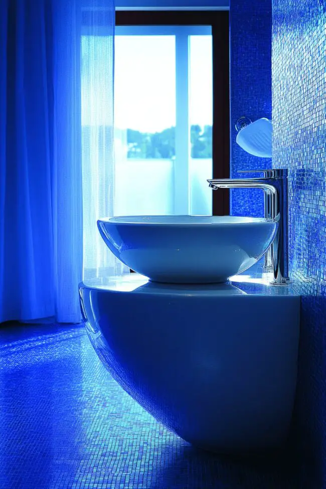 Icy Glacier Blue Cool Bathroom