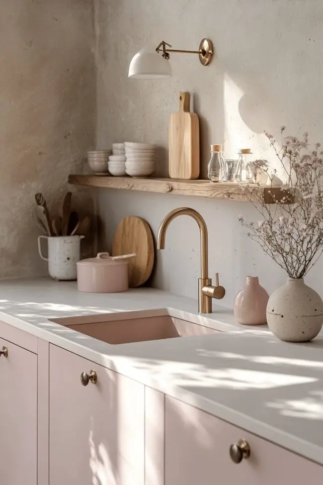 Light Pink Minimalist Vibe Kitchen