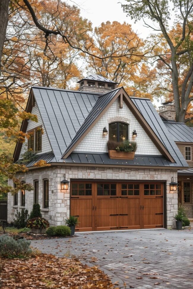 Colorful Rustic Garage Design