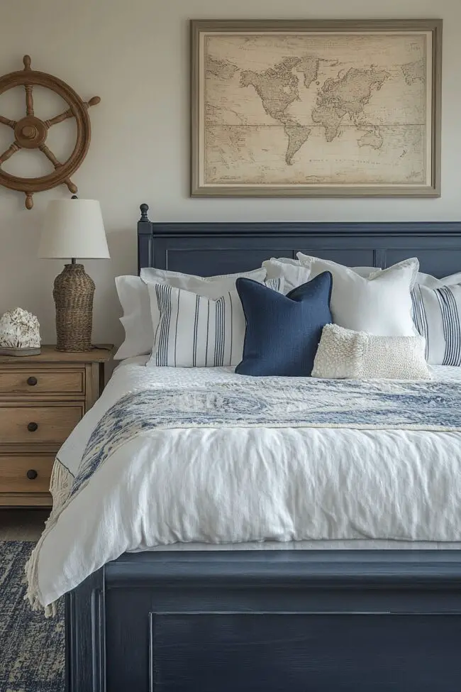 Nautical-Inspired Bedroom Nook