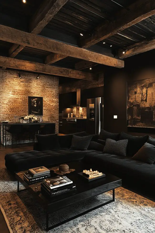 Sleek Black City Loft Retreat