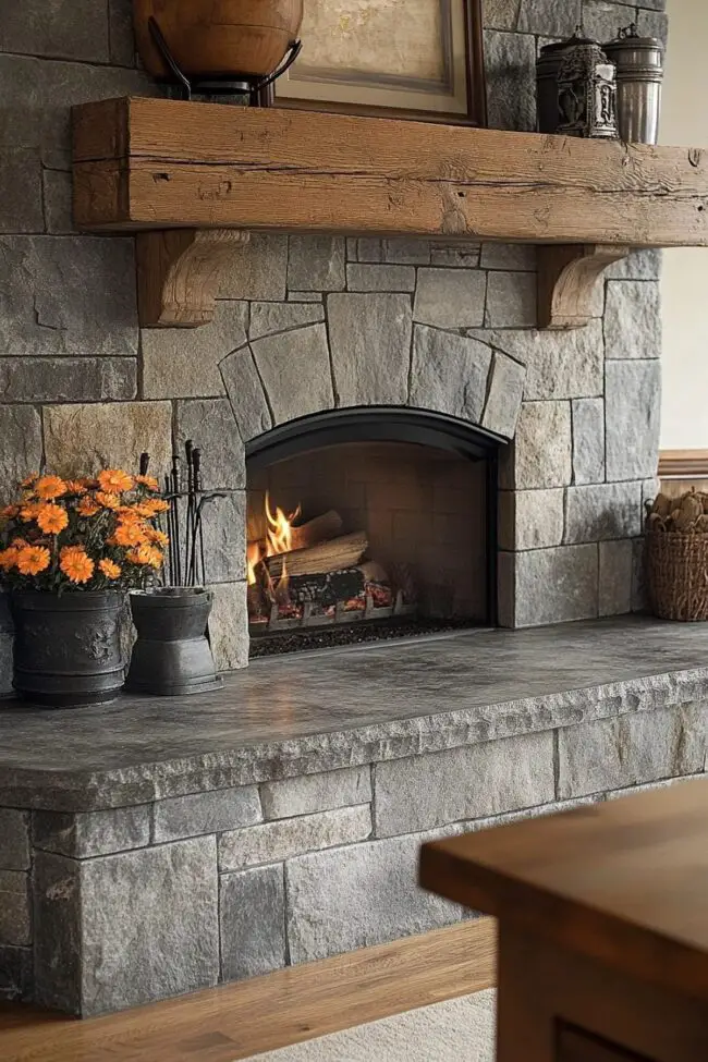 Sophisticated Stone Hearth